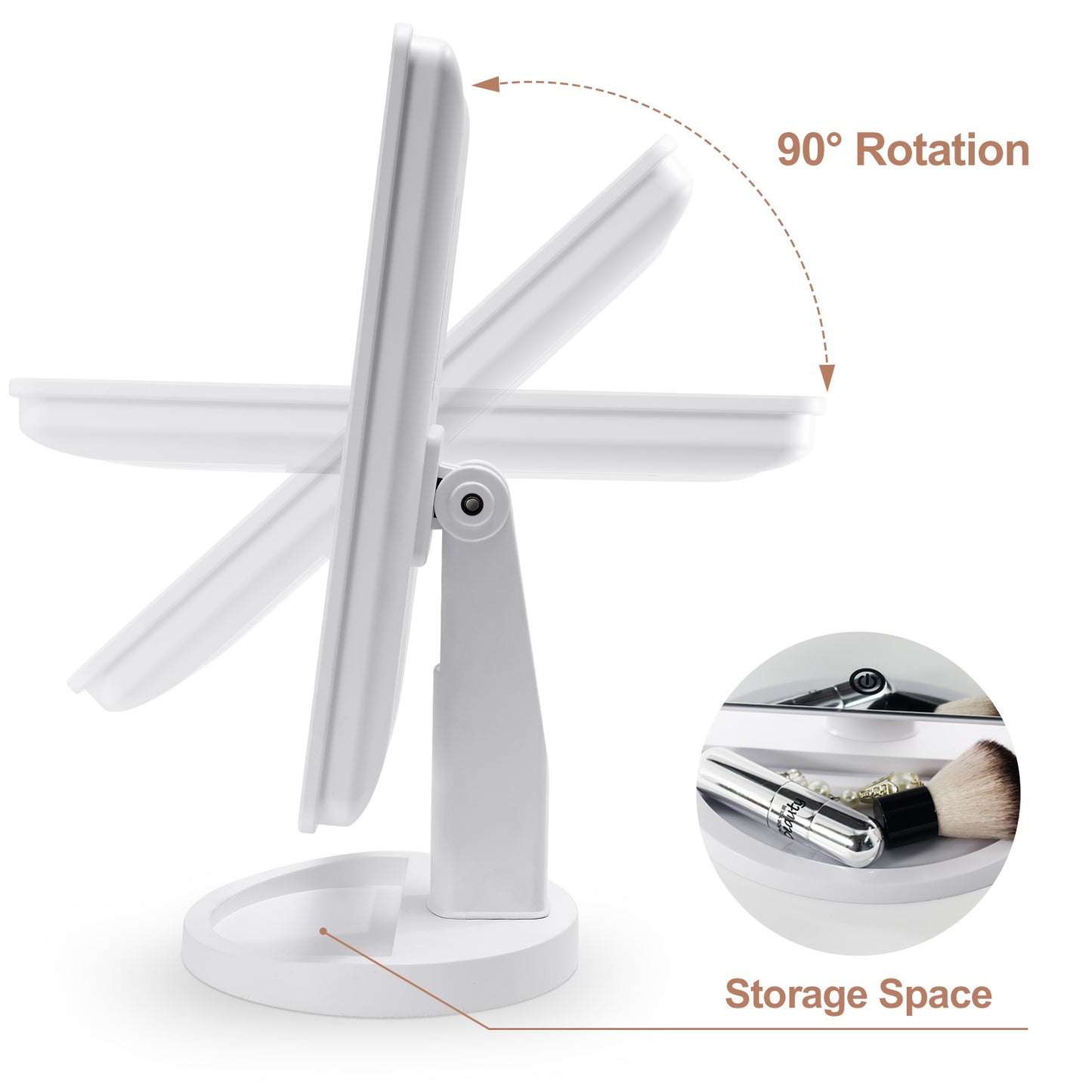 FUNTOUCH Lighted Makeup Mirror with 10X Magnification, Adjustable Beauty Vanity Mirror