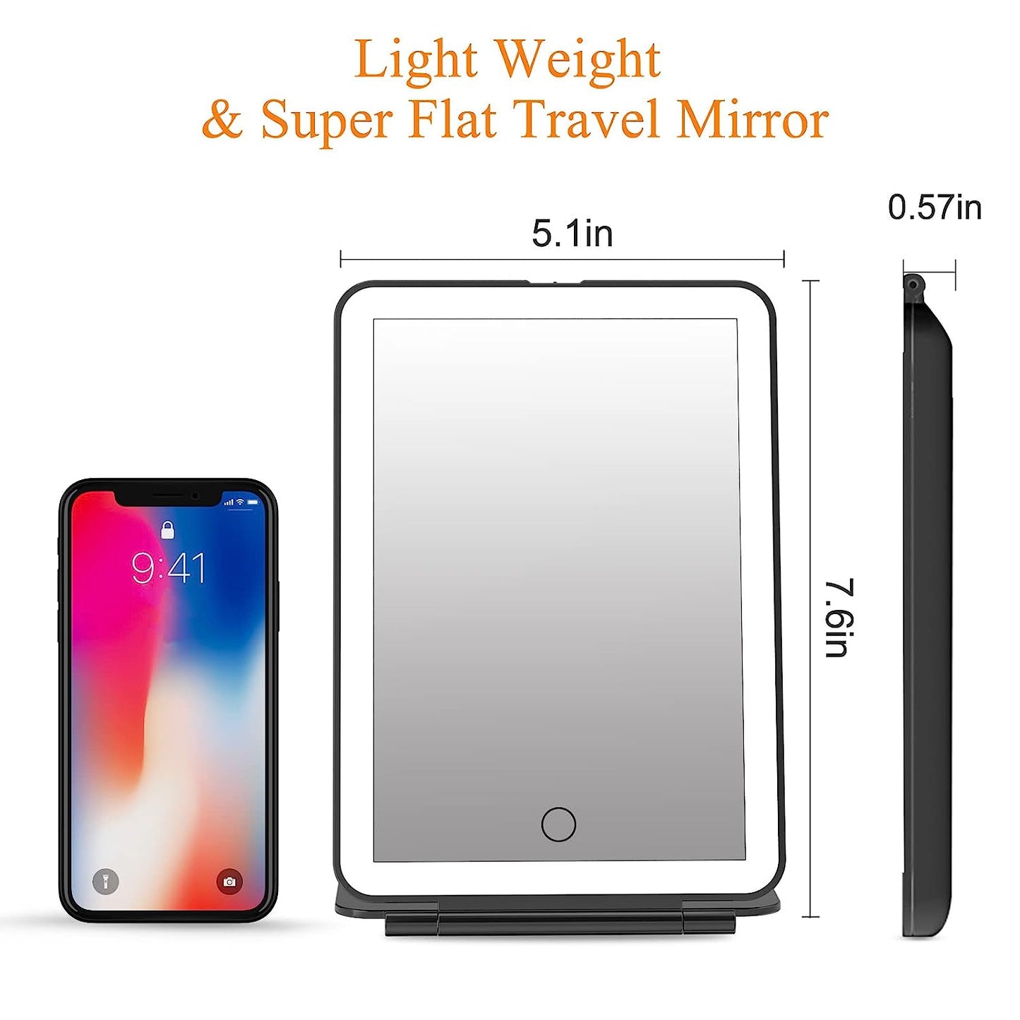 FUNTOUCH Portable LED Lighted Makeup Mirror