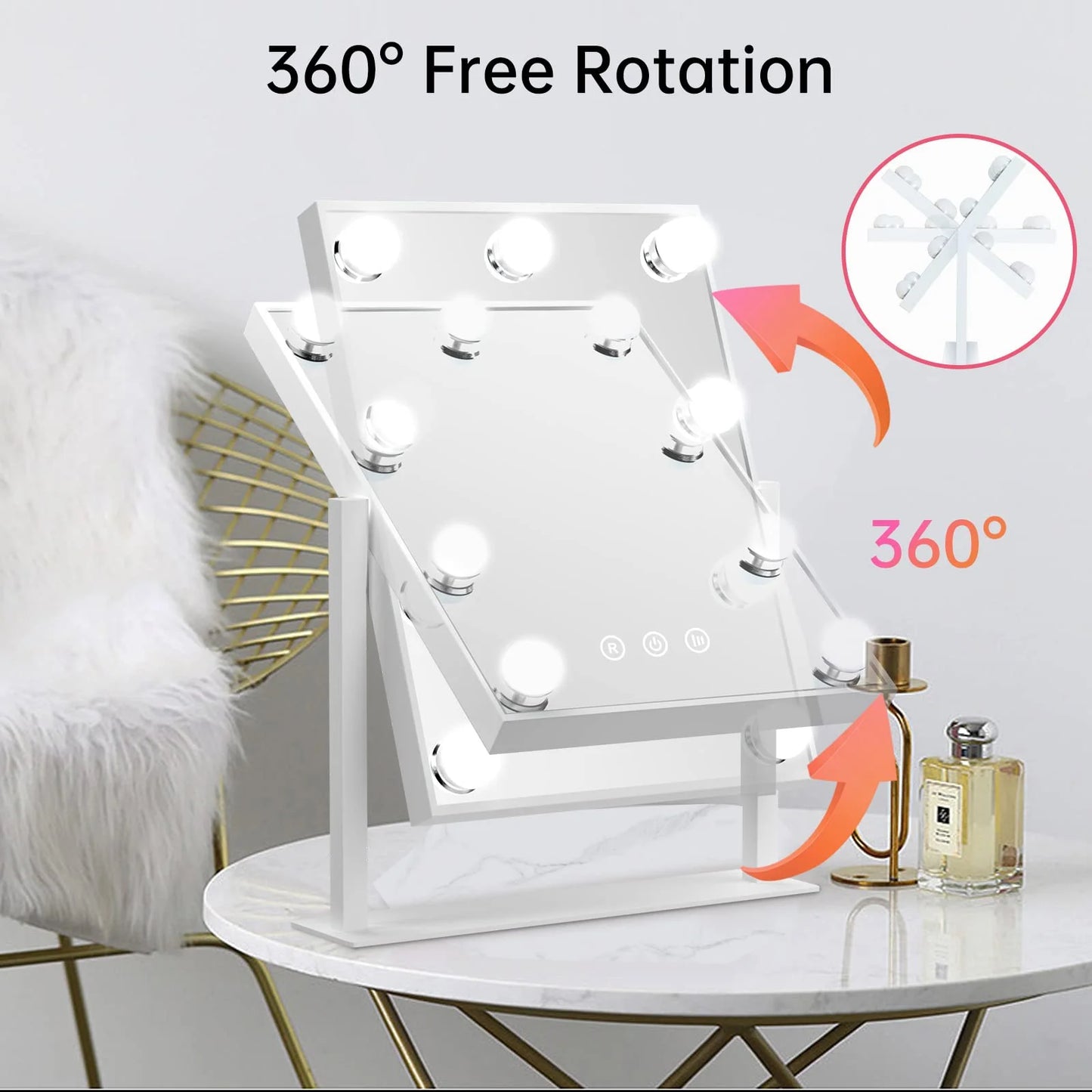 FUNTOUCH Hollywood Lighted Beauty Vanity Makeup Mirror