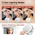 Funtouch 8" Round Alloy Steel Wall Mounted Bathroom Makeup Mirror w/ Plug-in AC Cord, Double Sided, Lighted 1X/10X Magnification, Silver