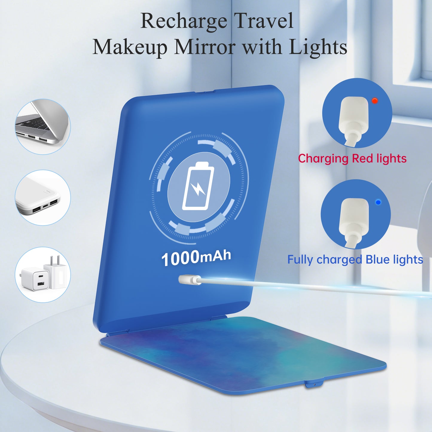 FUNTOUCH Portable LED Lighted Makeup Mirror