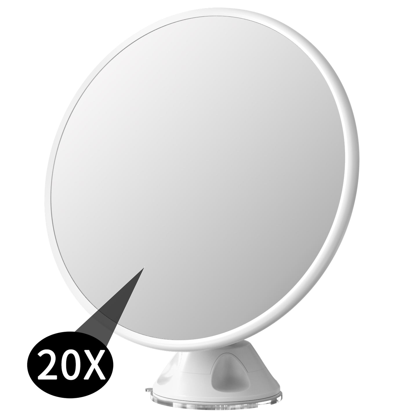 FUNTOUCH 20x Magnifying Makeup Mirror with 360° Rotation, Powerful Locking Suction Cup Vanity Mirror