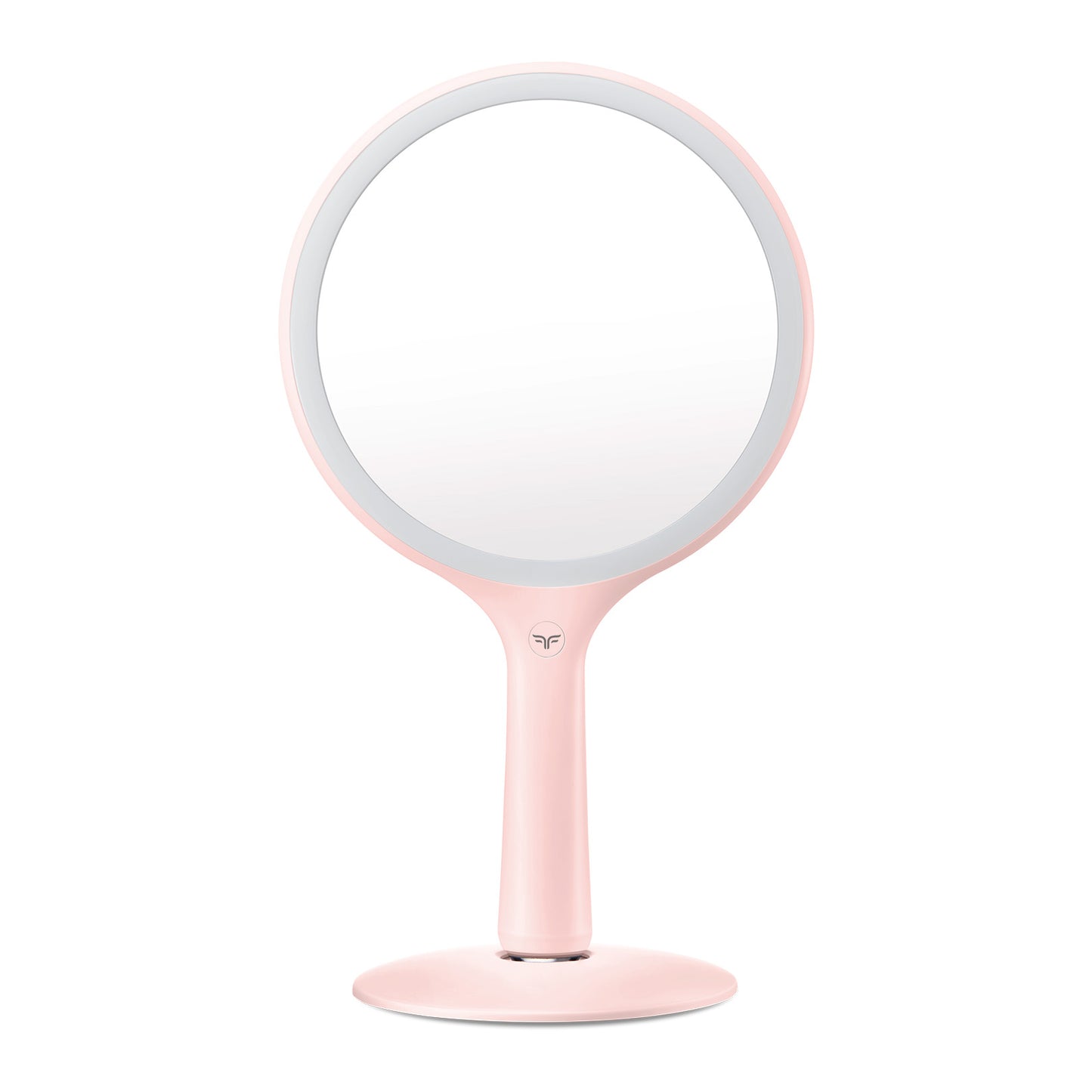 Rechargeable Makeup Mirror, Round, ABS, 1x/5x Magnification, Pink