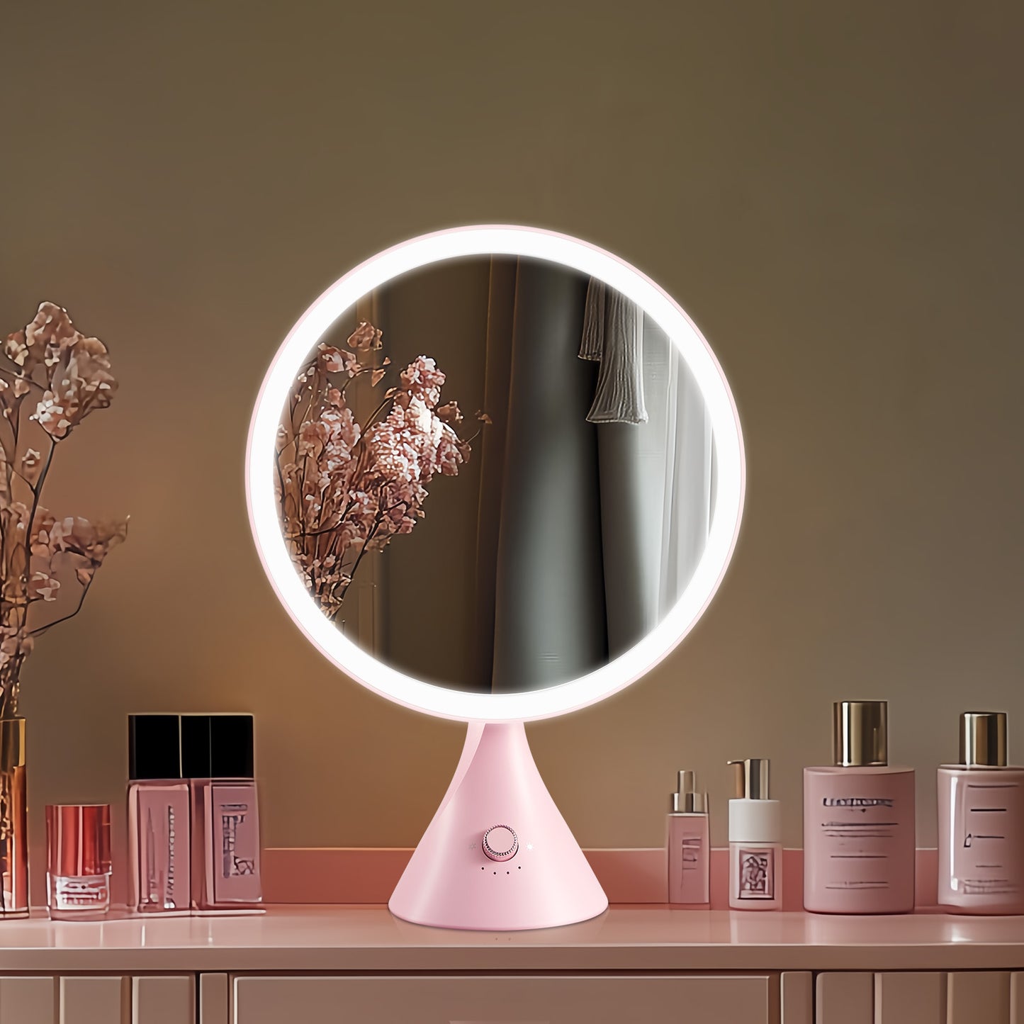 Vanity Mirror with Lights,9" Lighted Makeup Mirror with 3 Color Modes