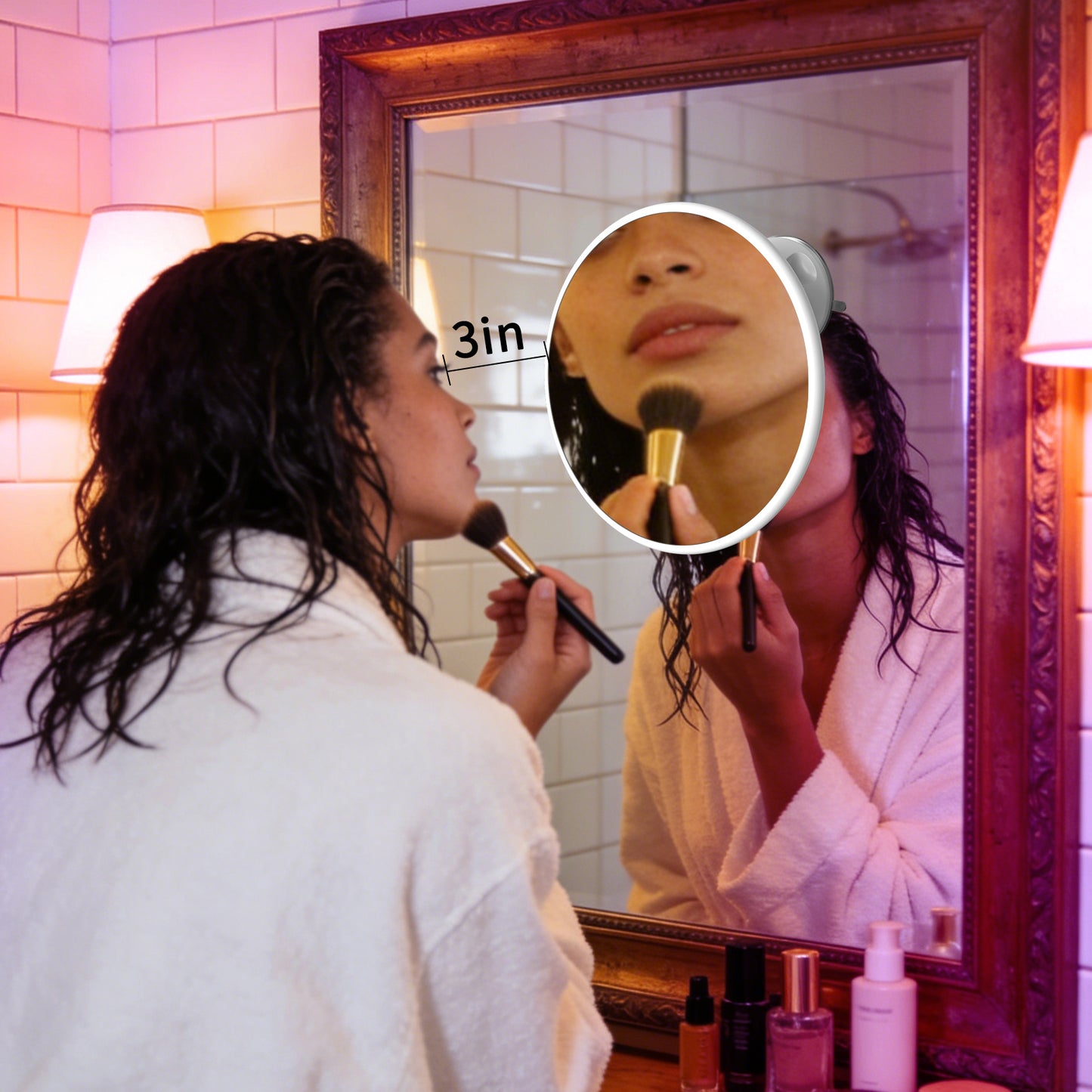 FUNTOUCH 20x Magnifying Makeup Mirror with 360° Rotation, Powerful Locking Suction Cup Vanity Mirror