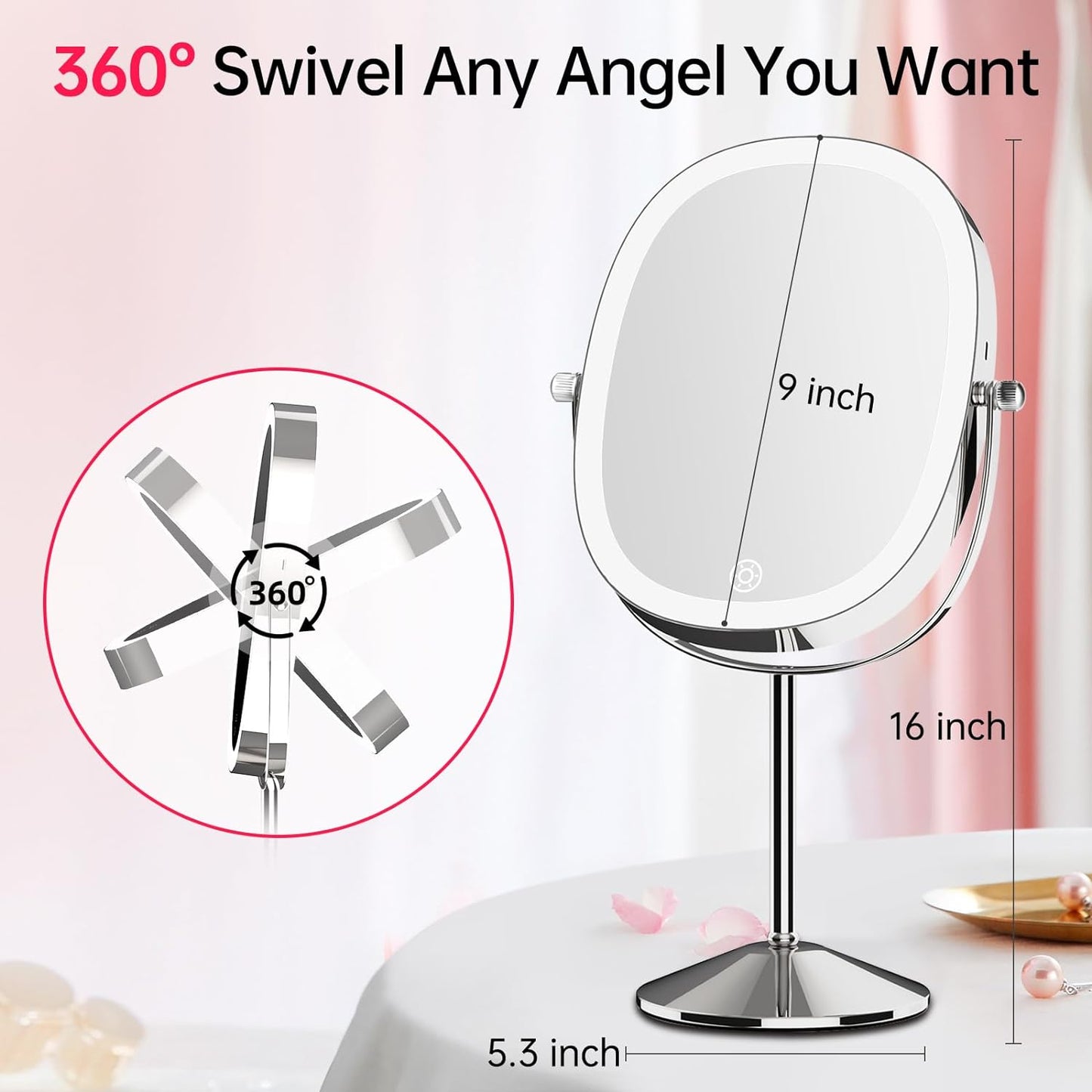 Funtouch 1X/7X Magnifying Makeup Mirror