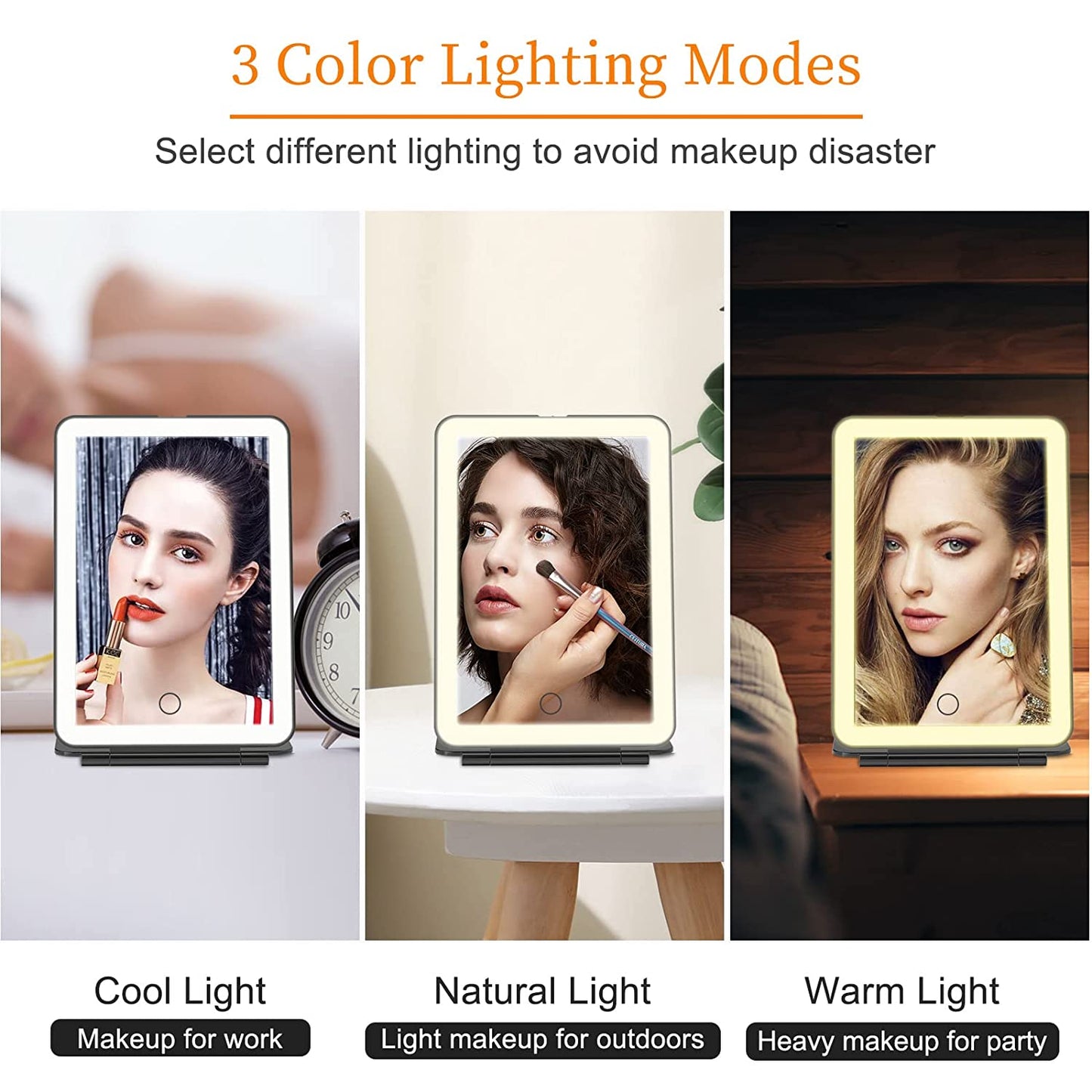 FUNTOUCH Portable LED Lighted Makeup Mirror