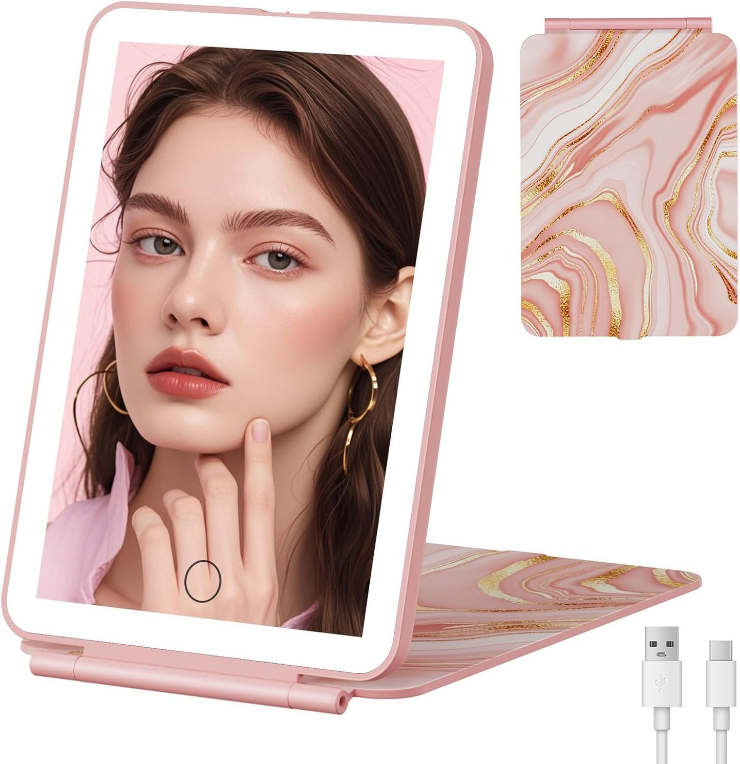 FUNTOUCH Portable LED Lighted Makeup Mirror