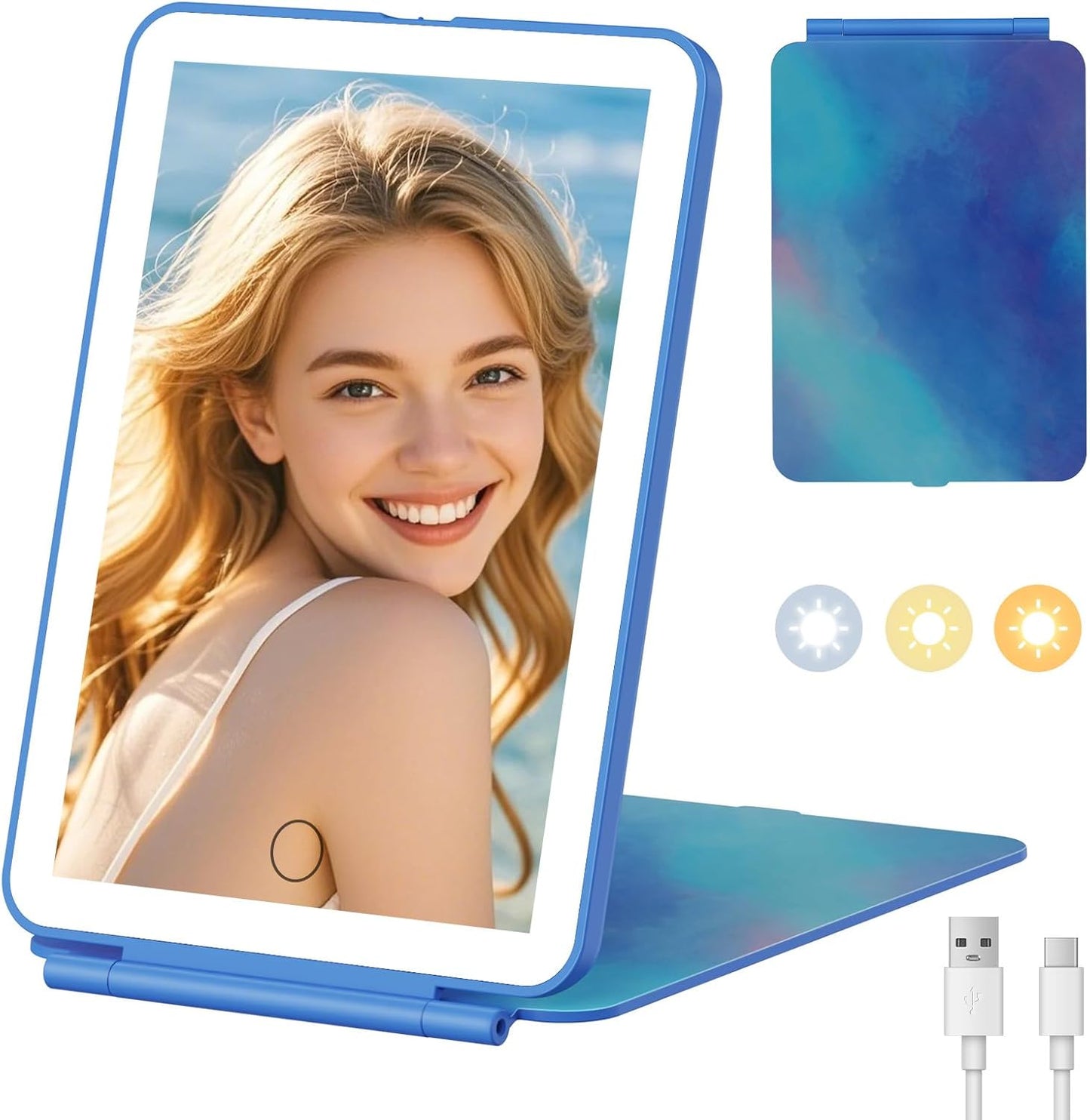 FUNTOUCH Portable LED Lighted Makeup Mirror