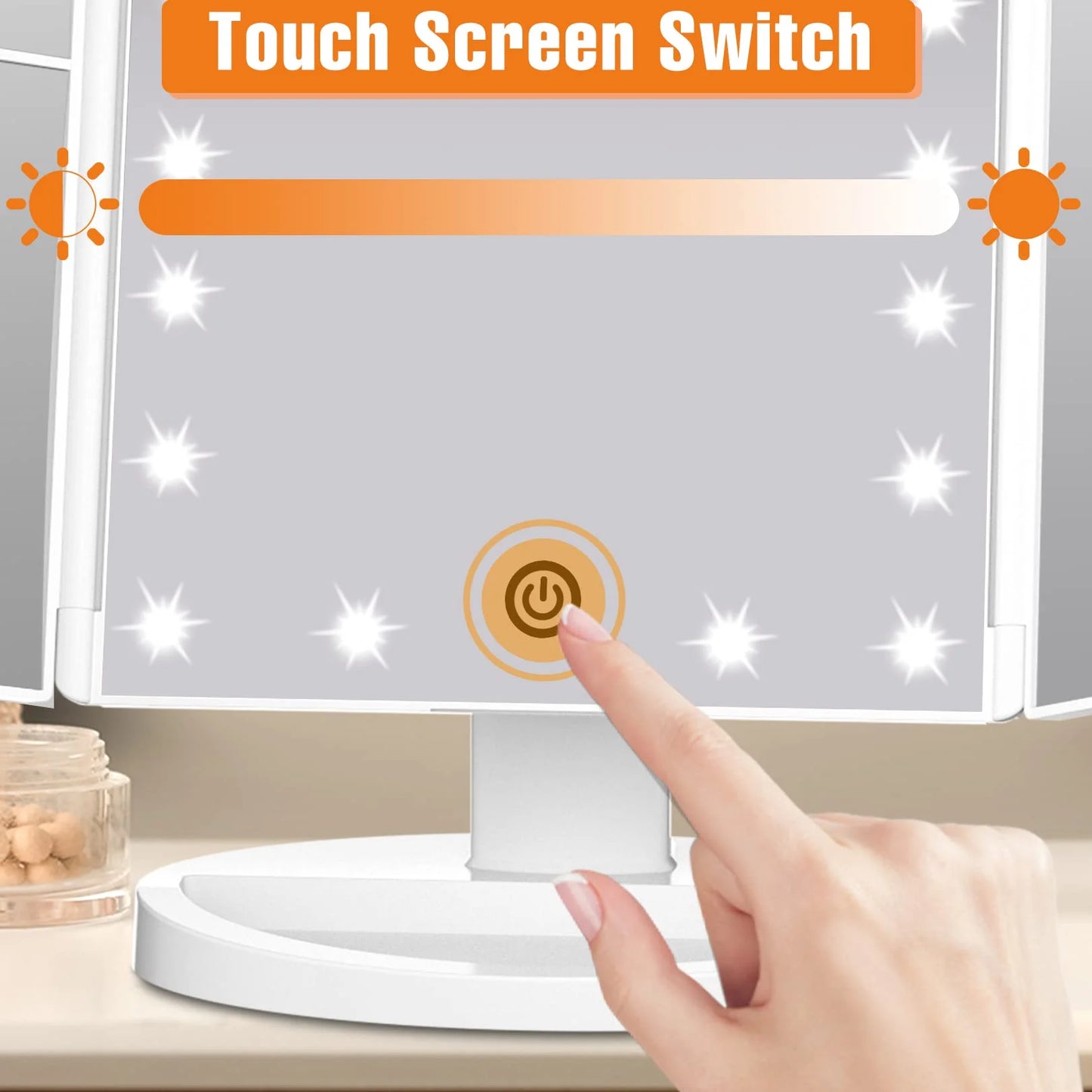 FUNTOUCH Trifold Portable Vanity Makeup Mirror